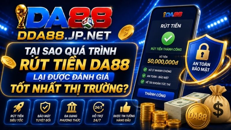Tại Sao Quá Trình Rút Tiền DA88 Lại Được Đánh Giá Tốt Nhất Thị Trường?